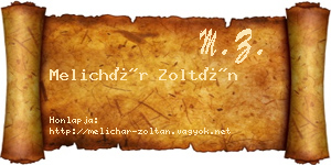 Melichár Zoltán névjegykártya